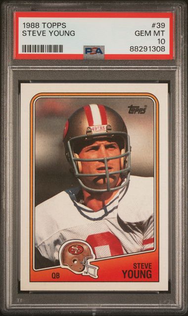 Graded 1988 Topps Steve Young #39 Football Card PSA 10 Gem Mint