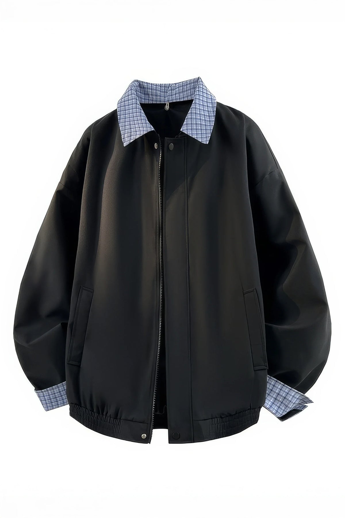 Checked Pattern Work Bomber Jacket