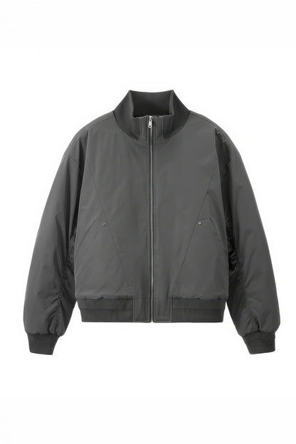 Unisex Stand Collar Cotton Flight Jacket for Casual Wear