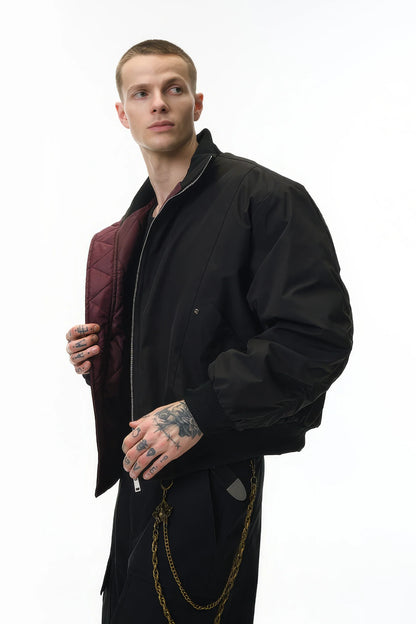Unisex Stand Collar Cotton Flight Jacket for Casual Wear