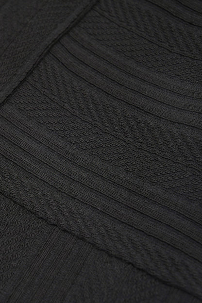 Men's Long Sleeve Knit Sweater with Textured Pattern