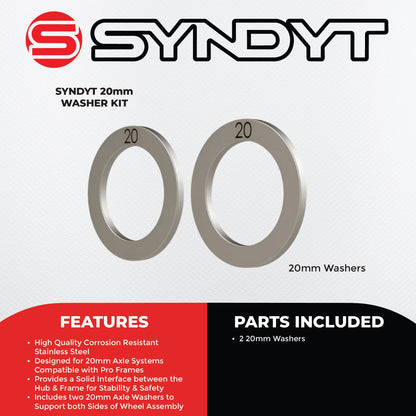 Syndyt Pro 20mm Stainless Steel Axle Washer Kit