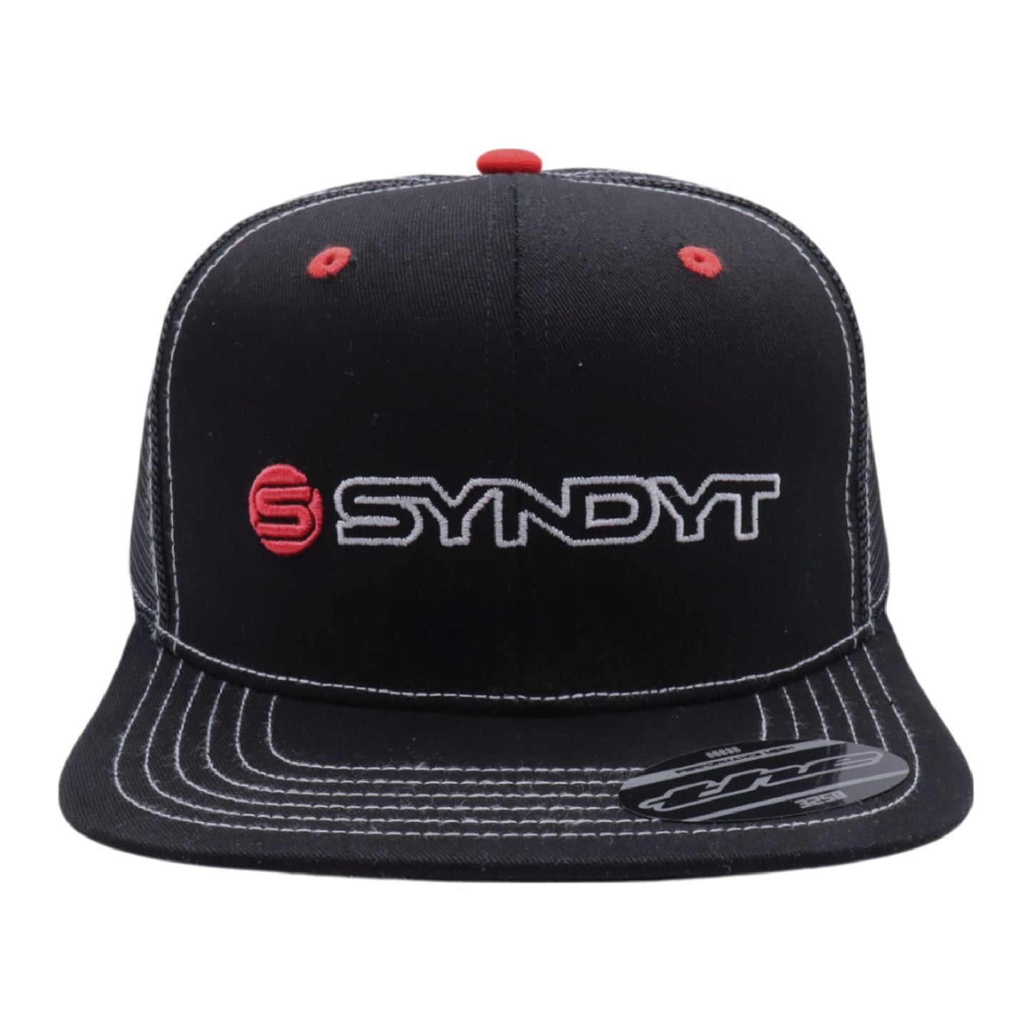 Syndyt Black Mesh Flat Bill Snapback Hat