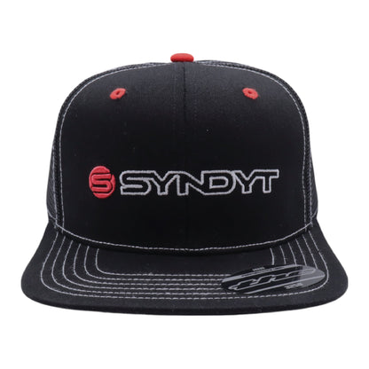 Syndyt Black Mesh Flat Bill Snapback Hat