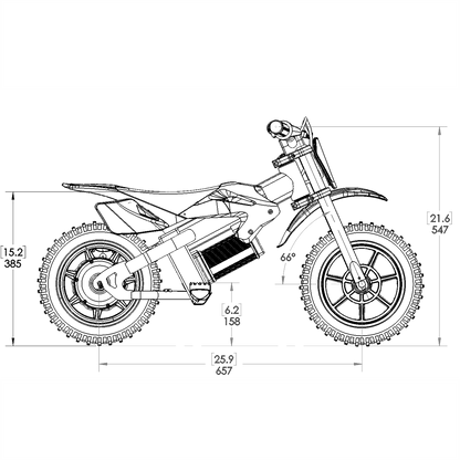 SYNDYT SYR 120 12" E Balance Bike. 24 Volts. 10 AH. 250 Watts. 5, 8, 12mph