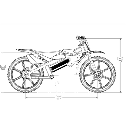 SYNDYT SYR 200 20" E Balance Bike. 48 Volts. 15 AH. 500 Watts. 10, 15, 20mph