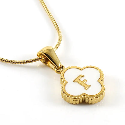 Lucky Clover Stainless Steel Pendant Necklace