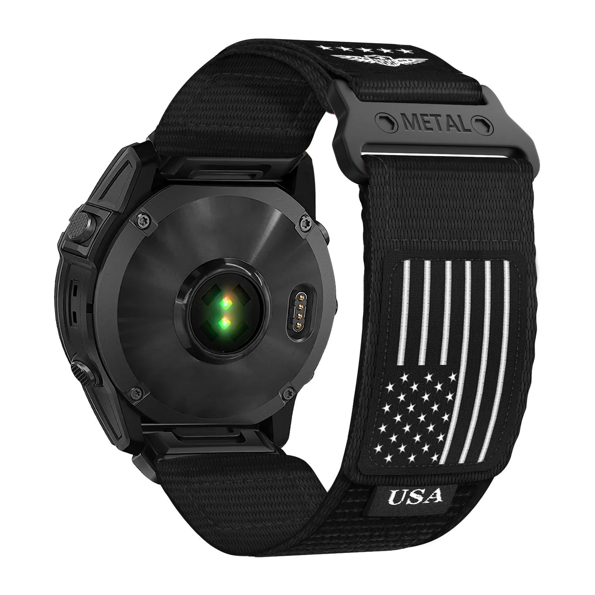 Garmin QuickFit 20/22/26mm Nylon Band with USA Flag Patch