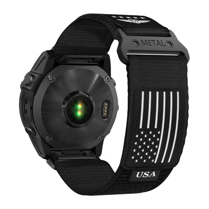 Garmin QuickFit 20/22/26mm Nylon Band with USA Flag Patch