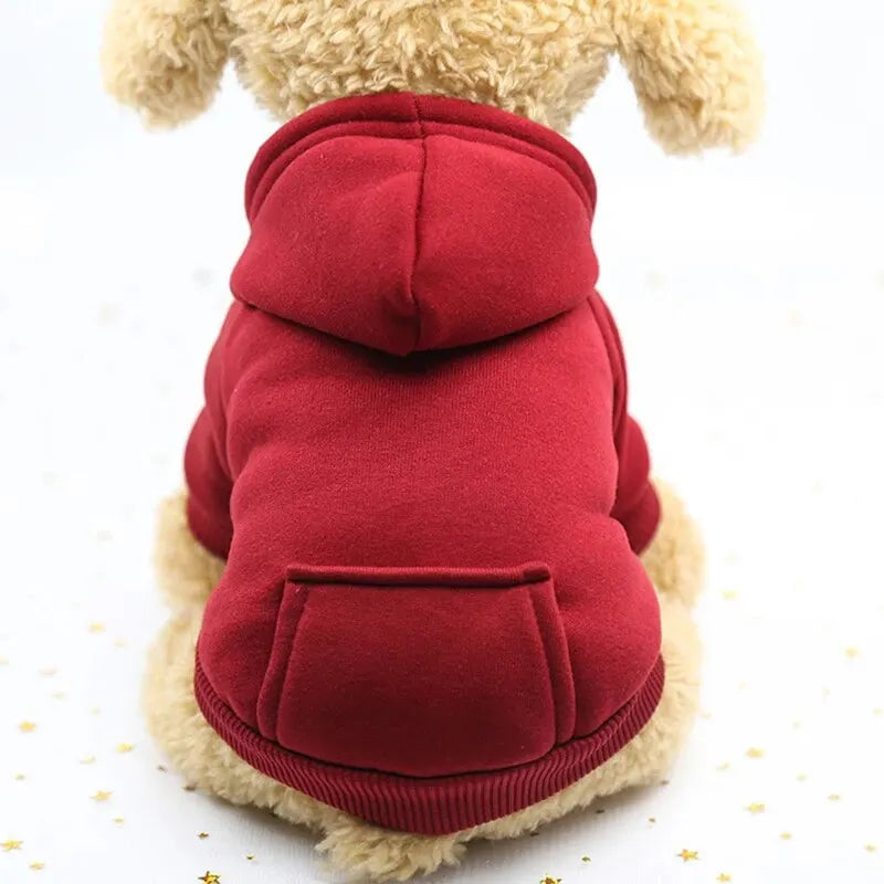 My Store Red Dog Hooded Sweater Cozy Pet Clothing