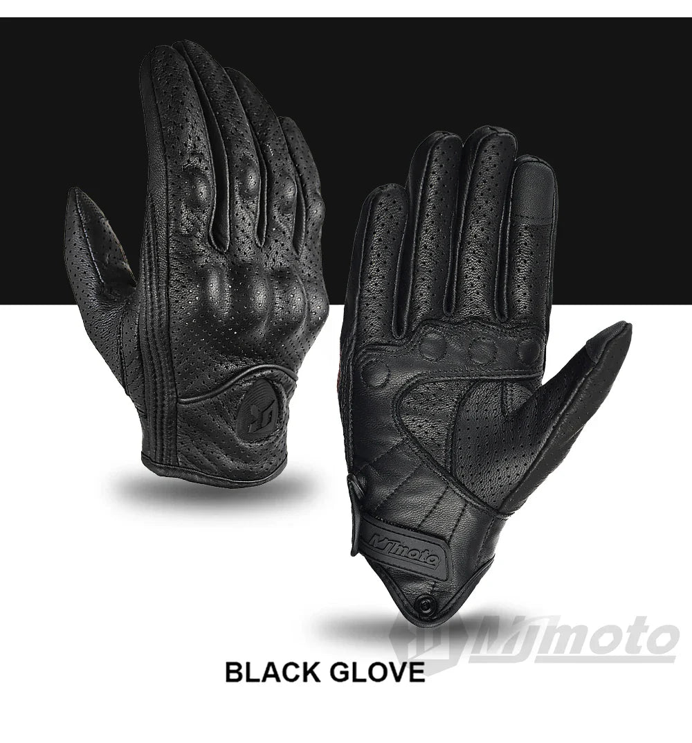 Leather Gloves Retro Biker