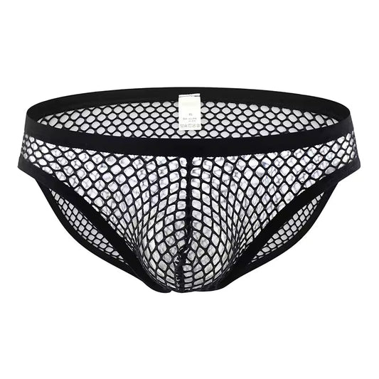 Clever-Men Mode Black Mesh Briefs