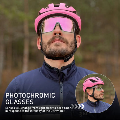 SCVCN Cycling Photochromic Sunglasses Men Women Outdoor Sports Running Glasses UV400 MTB Road Bike Eyewear Driving Hiking
