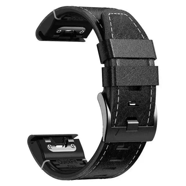 Garmin QuickFit 22/26mm Leather and Silicone Hybrid Band