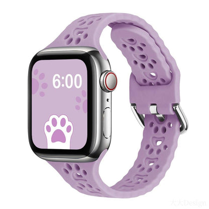 Cat Paw Print Silicone Band for Apple Watch | Series 11, 10, Ultra & More