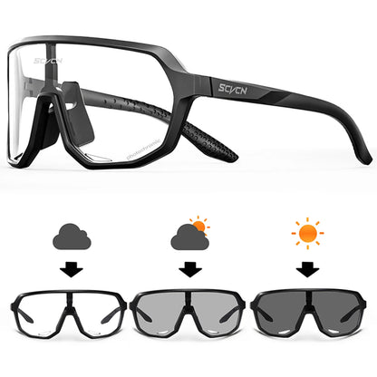 Scvcn-New Sunglasses Photochromic Cycling Glasses for Men Bicycle Mountain Bike Cycling Goggles UV400 MTB Polarized Road Women