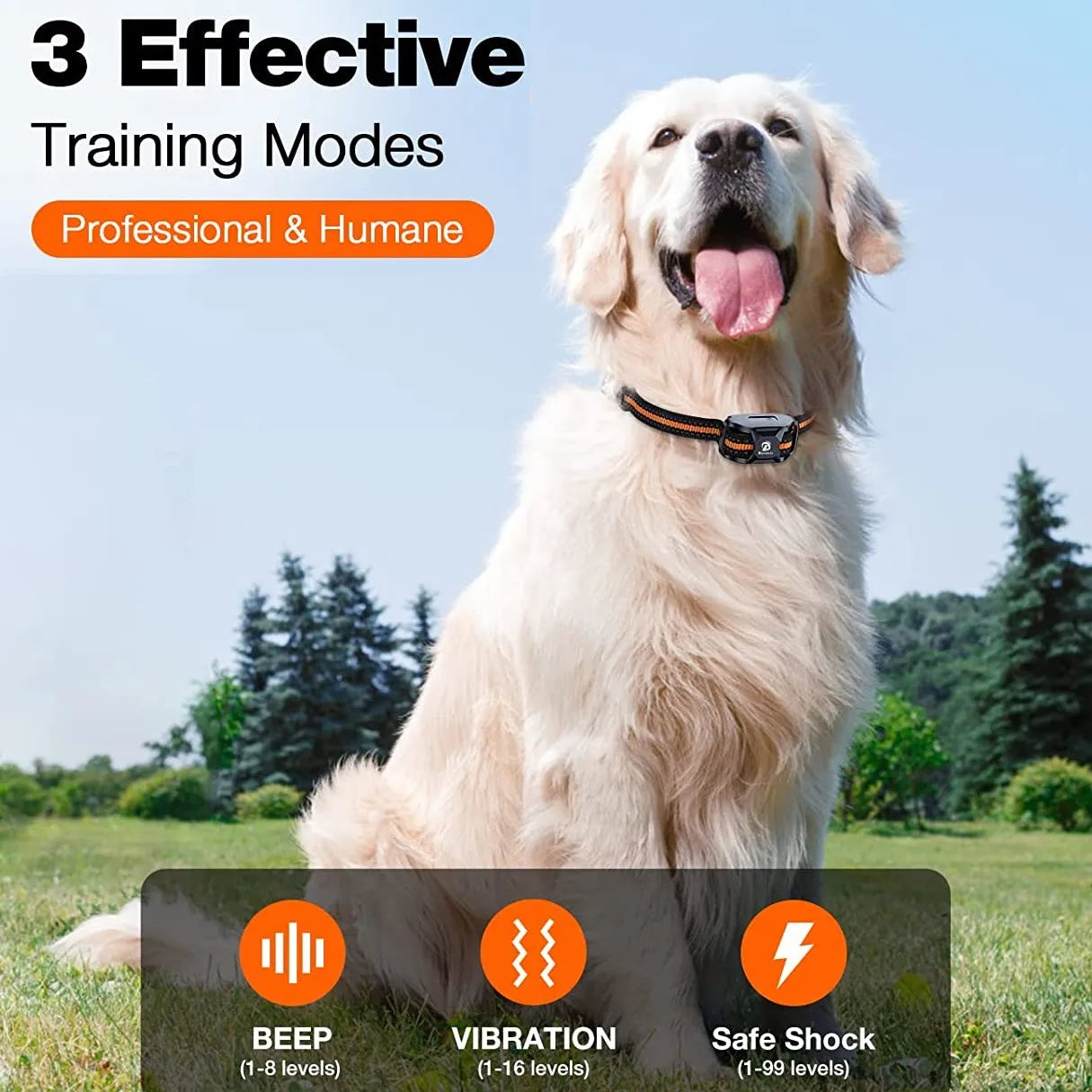 3300Ft Dog Training Collar with Remote Rechargeable Waterproof E Collar with Beep Vibration Shock High Quality Pet Training