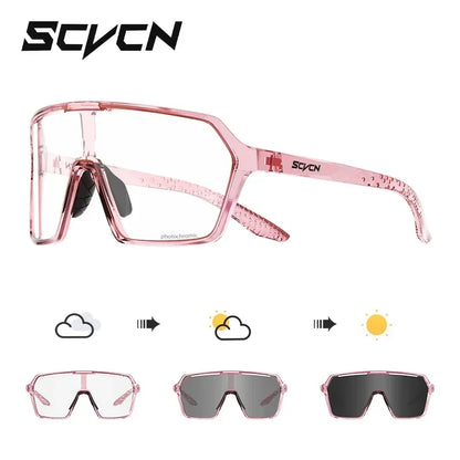 SCVCN New Photochromic Cycling Sunglasses Road Mtb Bike Glasses UV400 Sports Running Drving Goggles Men Women Bicycle Eyewear