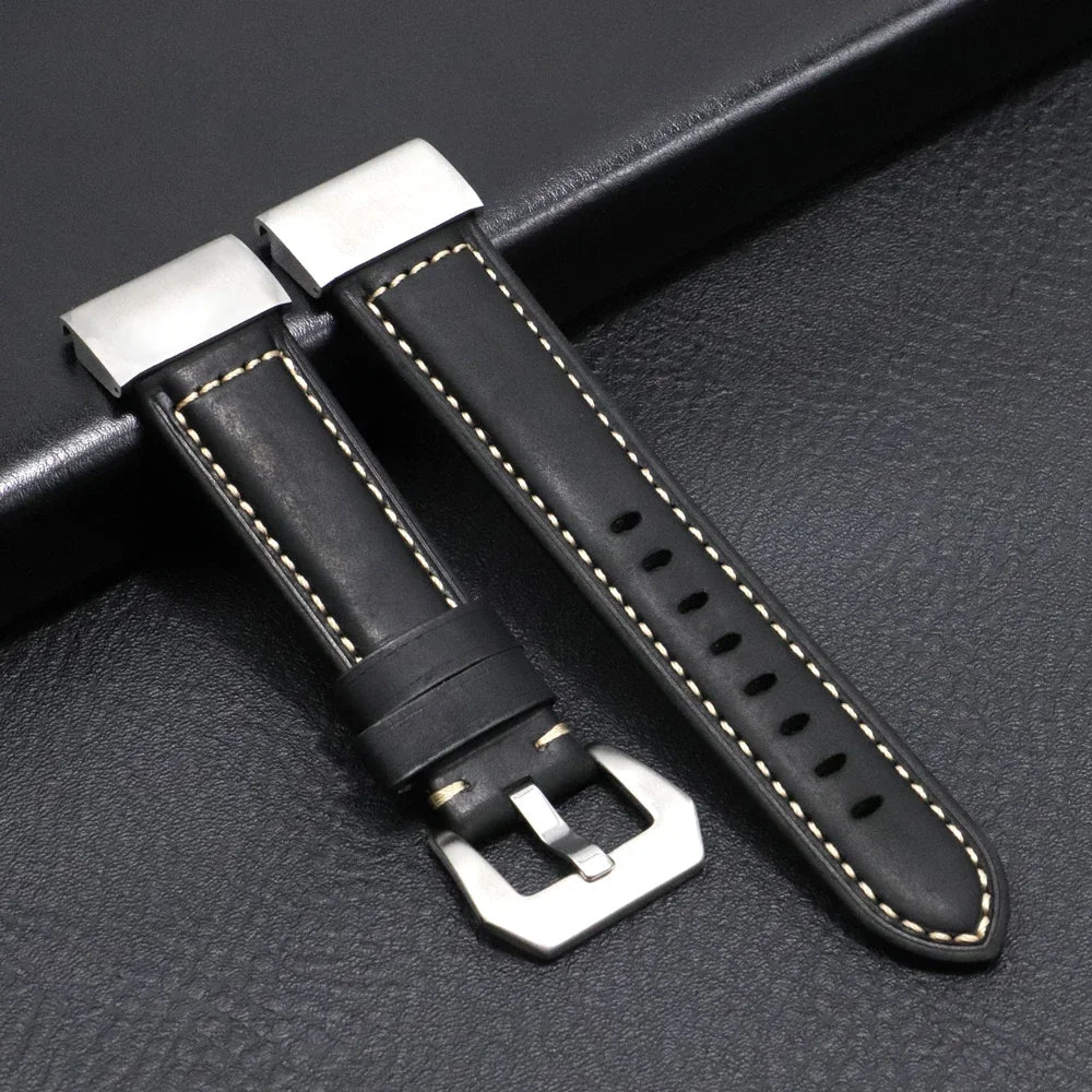 Garmin QuickFit 22/26mm Stitched Leather Buckle Band