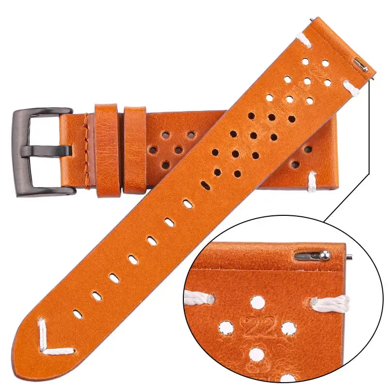 TicWatch Pro 5, Pro 3 & E3 Perforated Leather Band with V Stitch