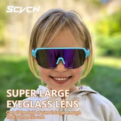 SCVCN New Children Cycling Sunglasses Outdoor Road Bike Eyewear Girls MTB Camping Hiking Glasses Teenager Sports UV400 Goggles
