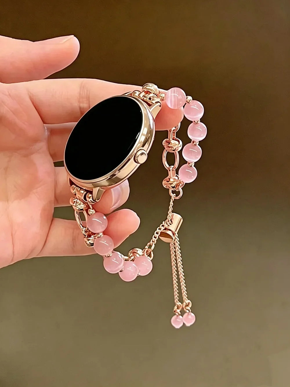 Samsung Galaxy Watch 7, 6, 5, 4 & FE Women's Pearl Chain Bracelet