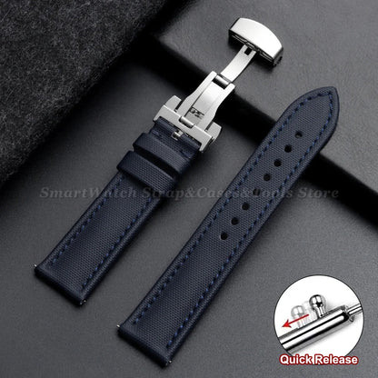 Samsung Galaxy Watch 7, 6, 5, 4 & FE Sailcloth Band with Butterfly Clasp