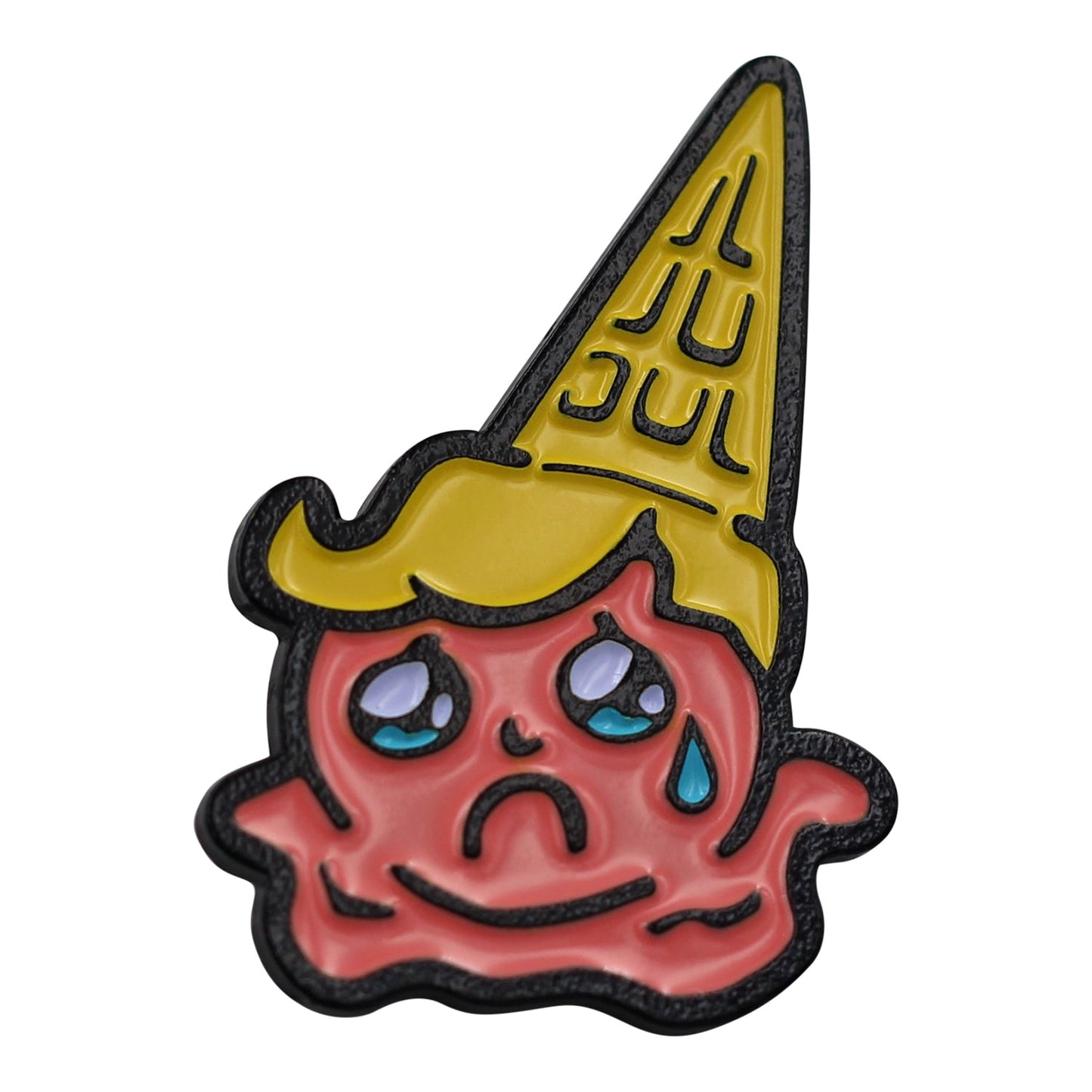 Cone Enamel Lapel - Adorable Sad Crying Ice Cream Pin for Jackets, Bags
