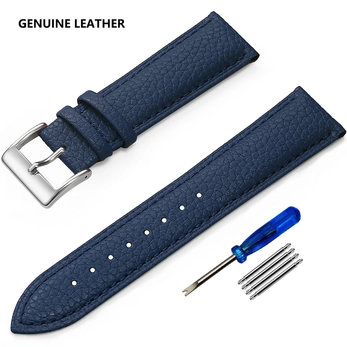 Samsung Galaxy Watch 7, 6, 5, 4 & FE Grained Leather Band, Spring Bars & Tool
