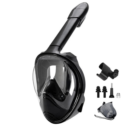 Full Face Snorkel Mask with Detachable Camera Mount,Snorkeling Swimming Diving Mask Wide View Anti-Fog Anti-Leak for Adult Youth