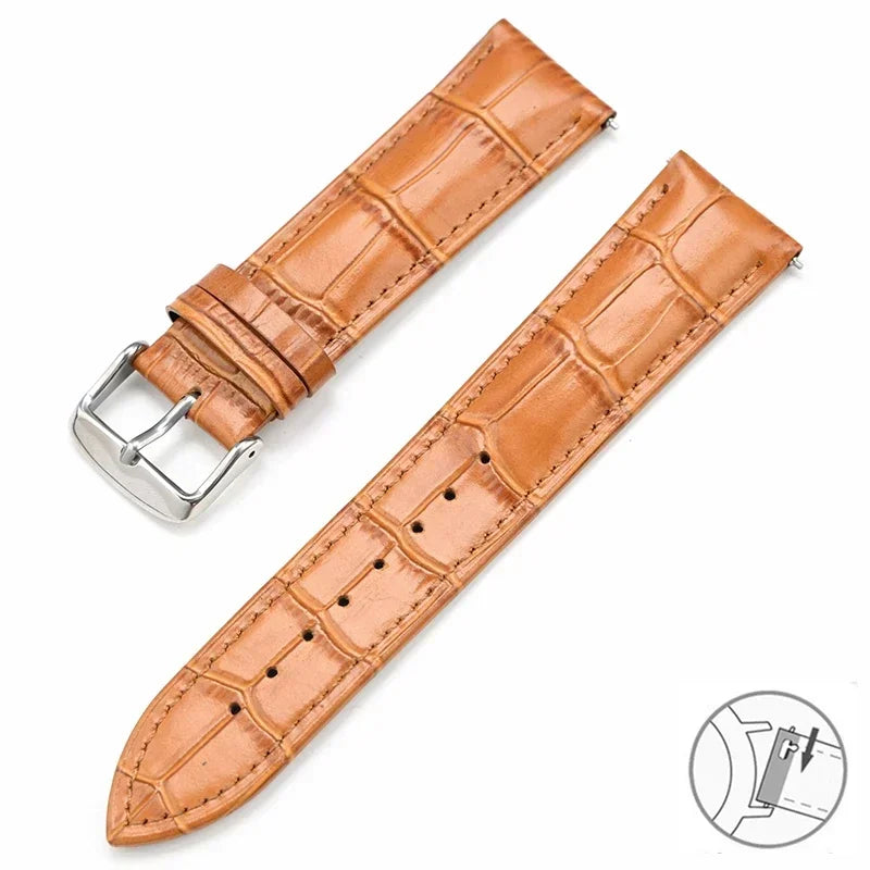 Samsung Galaxy Watch 7, 6, 5, 4 & FE Croc-Embossed Leather Band