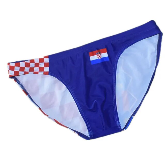 Croatia Flag Low Cut Swim Brief