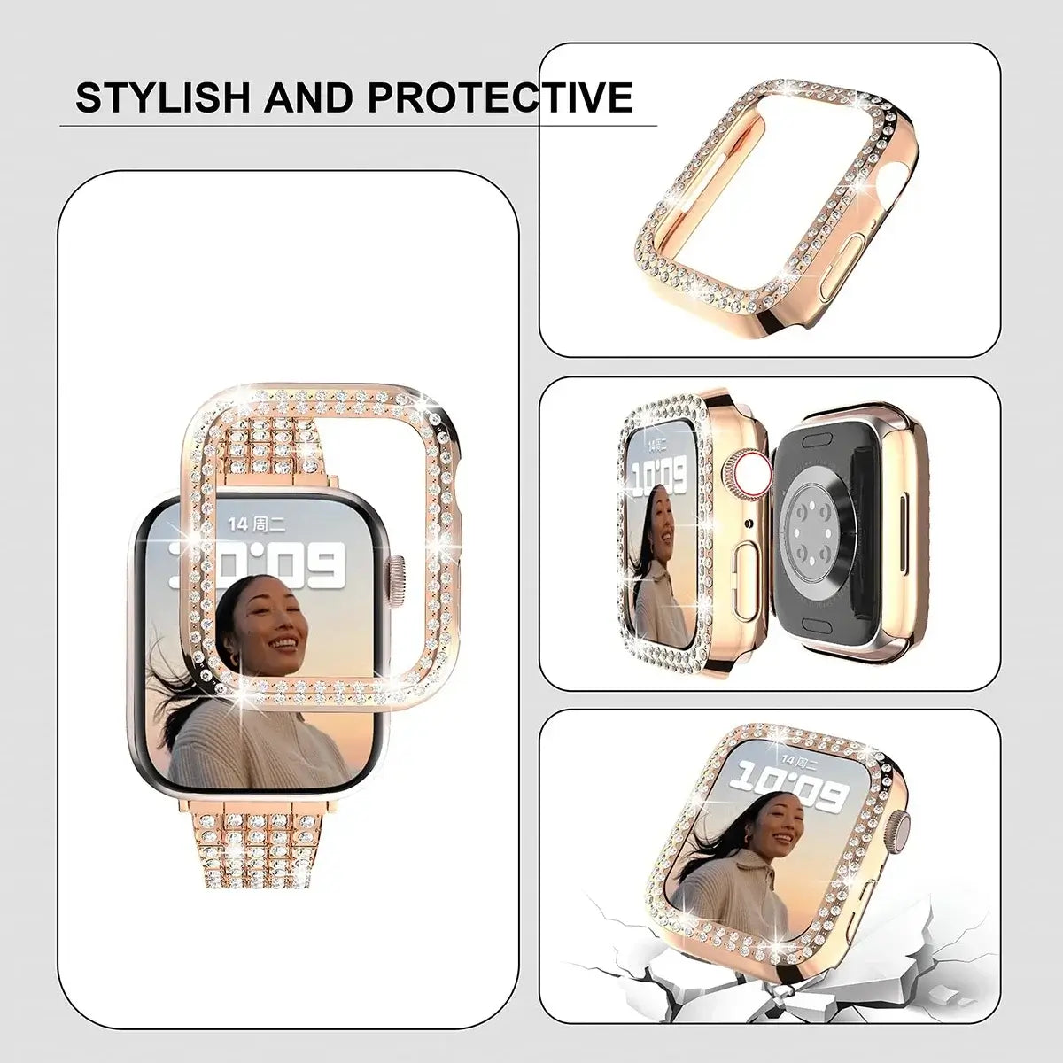 Apple Watch Bedazzled Stainless Steel Strap - Elegant Design