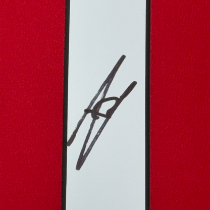 Framed Autographed/Signed William Saliba 35x39 Arsenal Red Soccer Jersey Beckett BAS COA #2