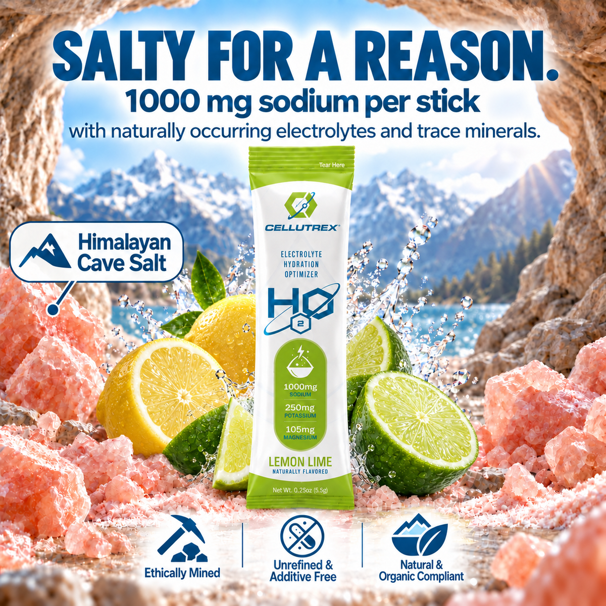 H2O ELECTROLYTES™ - Lemon Lime | Zero Sugar Electrolyte Powder