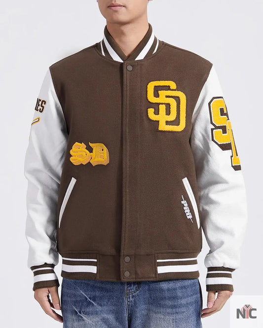 San Diego Padres Old English Varsity Jacket