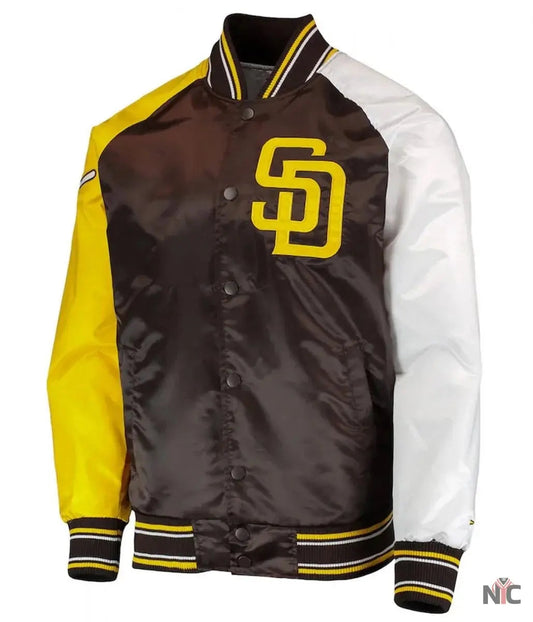 San Diego Padres Raglan Reliever Varsity Jacket