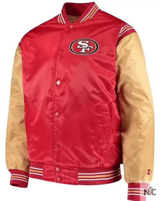 San Francisco 49ers Enforcer Scarlet And Gold Varsity Jacket