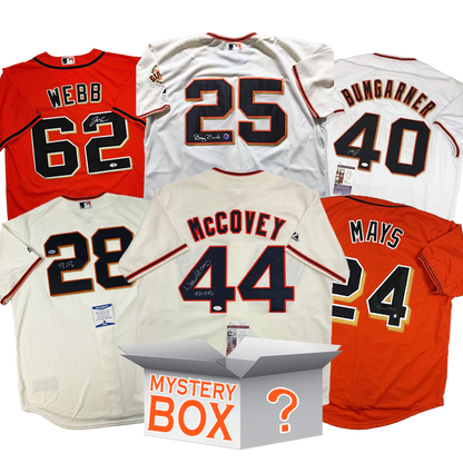 Autographed/Signed San Francisco Baseball Jersey Mystery Box with PSA JSA or Beckett COA