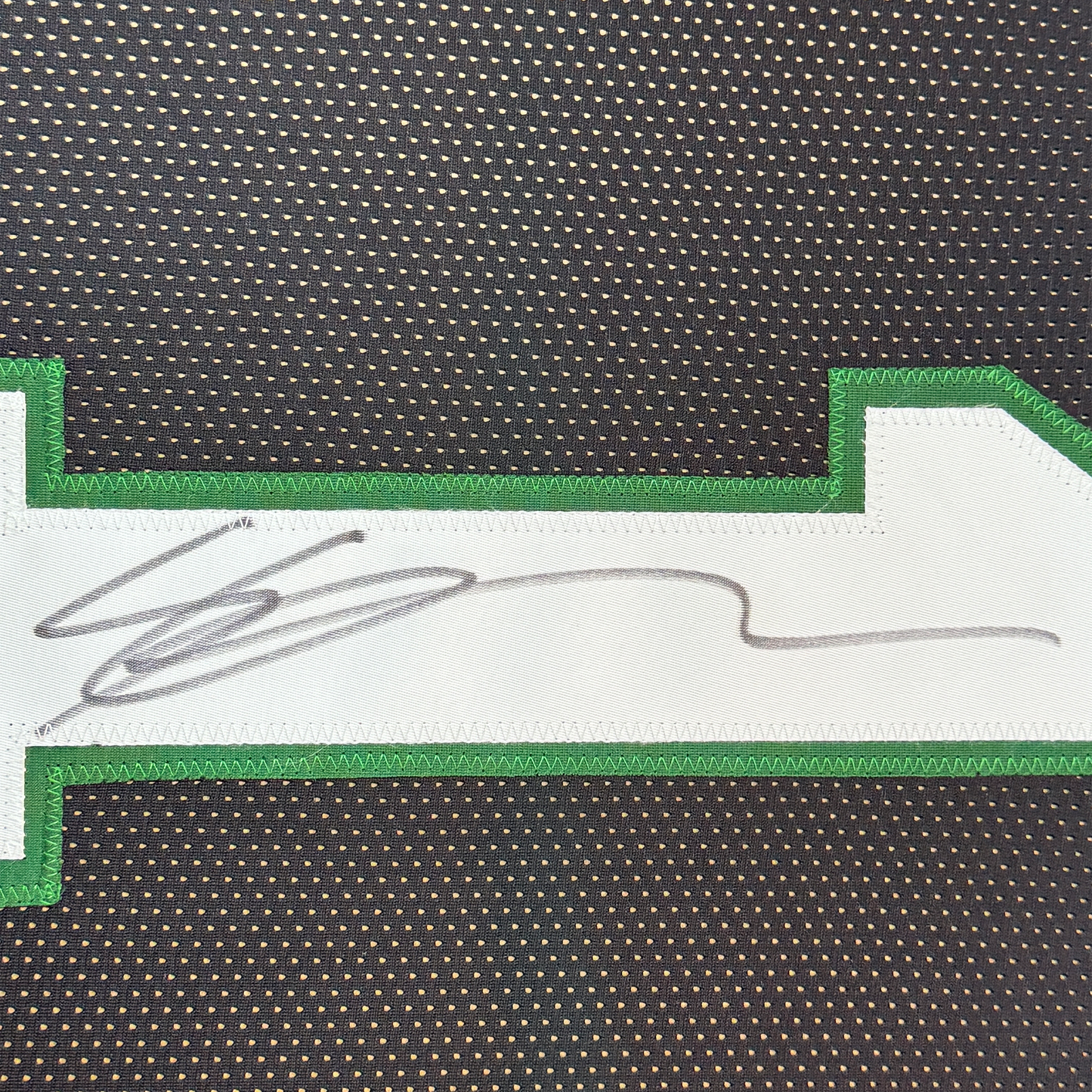 Framed Autographed/Signed Ahmad Sauce Gardner 35x39 New York Black Football Jersey Beckett BAS COA #2