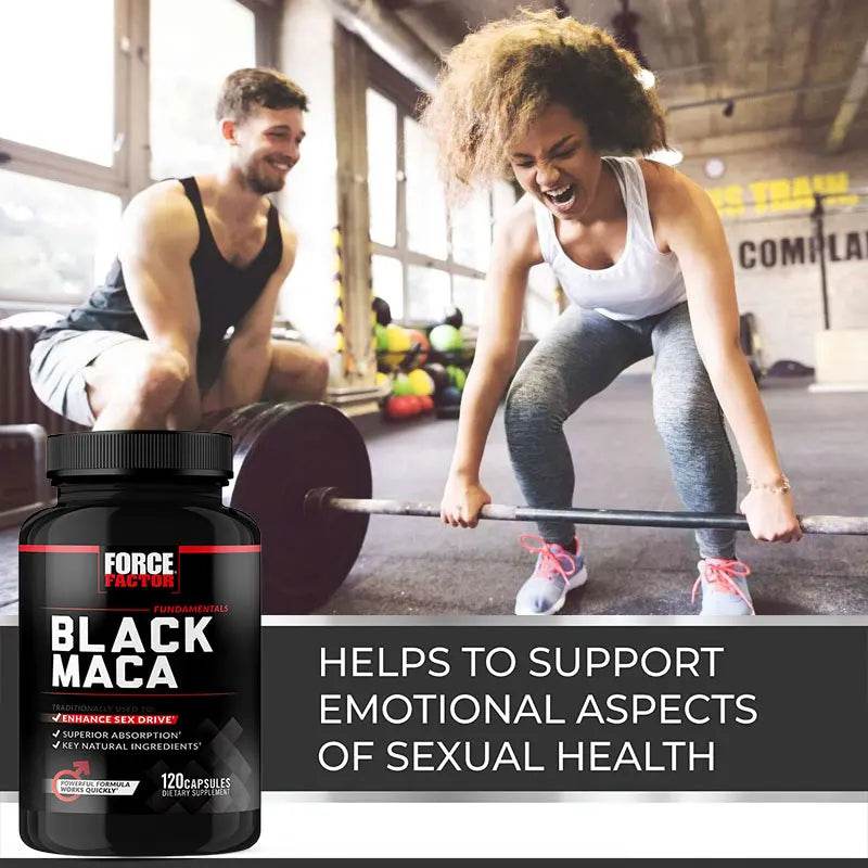 Organic Black Maca Capsules, Helps with Energy, Endurance, Mood Health, Antioxidant Support, Vegan, Non-GMO