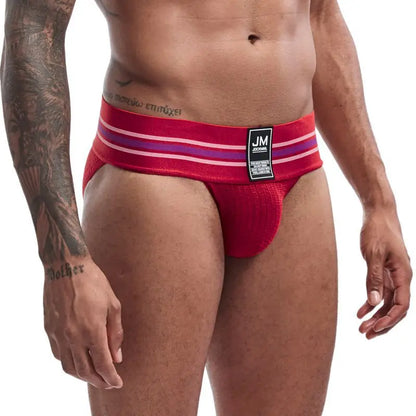 Men's JOCKMAIL JM364 - Old School Brief Red