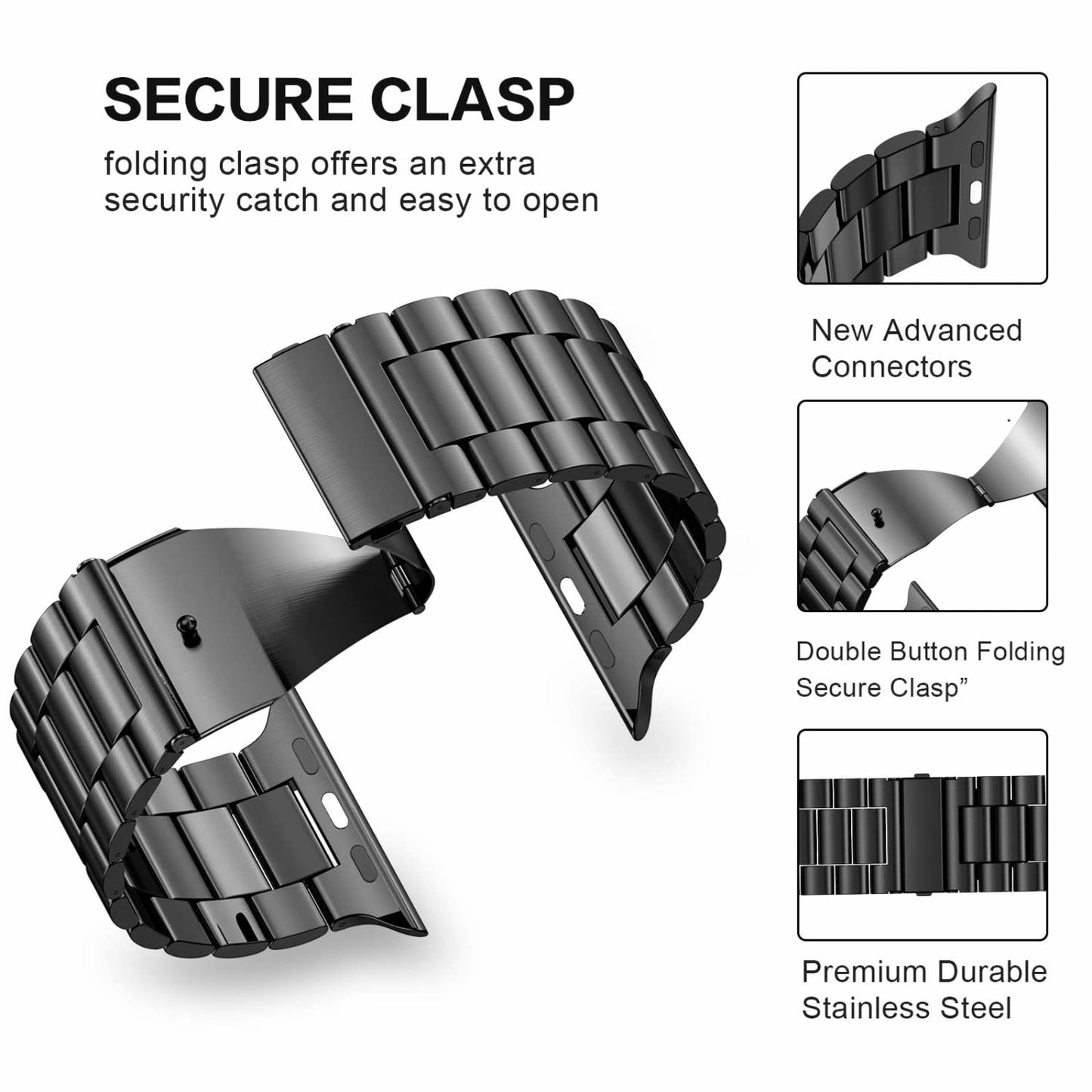 Stainless Steel Apple Watch Band Series 11/10/9/8/7/6/5/4/ SE / Ultra 1/2/3