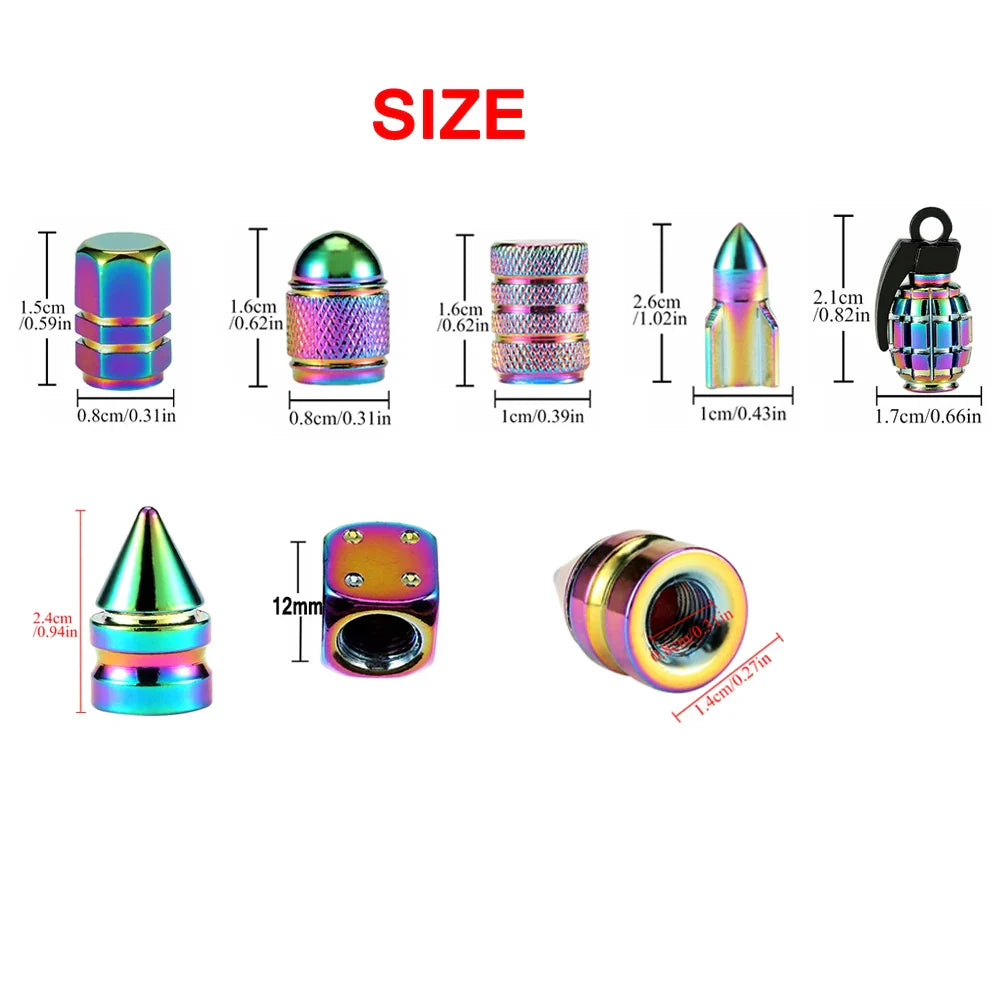 4PCS Colorful Valve Stem Caps