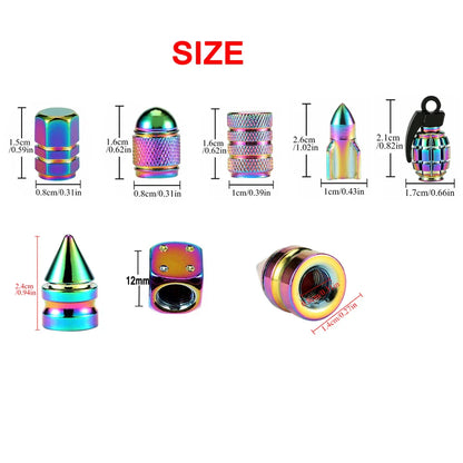4PCS Colorful Valve Stem Caps