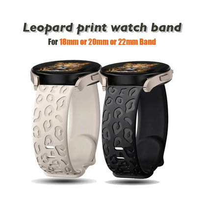 Samsung Galaxy Watch 7, 6, 5, 4 & FE Leopard Print Silicone Band