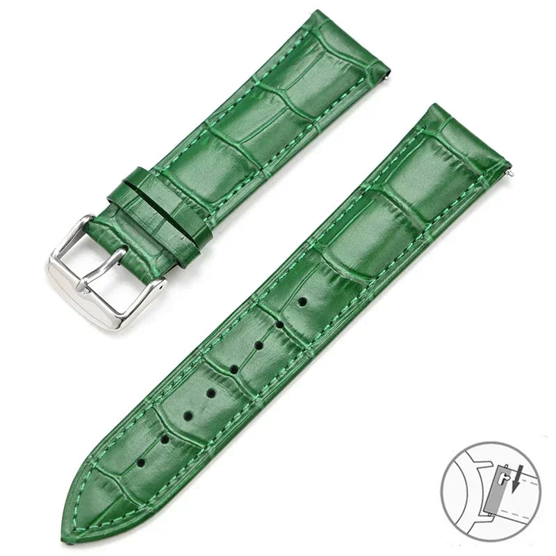 Samsung Galaxy Watch 7, 6, 5, 4 & FE Croc-Embossed Leather Band