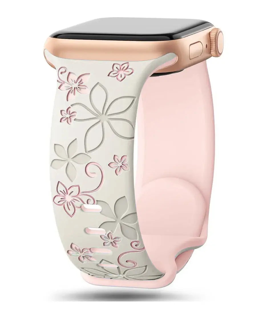 Apple Watch Silicone Band - Durable Floral Design Strap