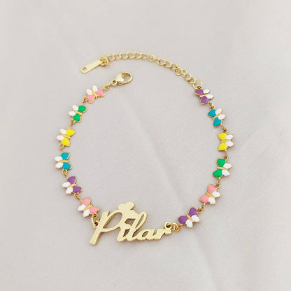 Customized Butterfly Heart Name Necklace