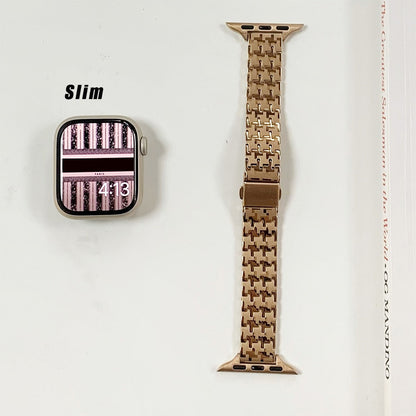 Women Gold Wristband for Apple Watch Band Series 11/10/9/8/7/6/5/4/ SE / Ultra 1/2/3